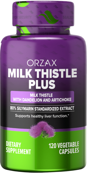 orzax milk thistle plus capsule front render